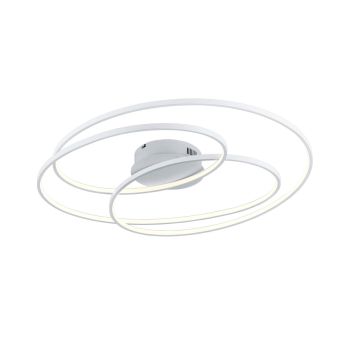 Gale Plafoniera Led Grande Bianca Cerchi Concentrici Con Regolazione Intensita' Con Interruttore D.80Cm Trio 
