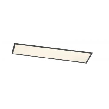 Phoenix Plafoniera Led Rettangolare Dimmerabile Nera Diff. Bianco 120X30 Trio 