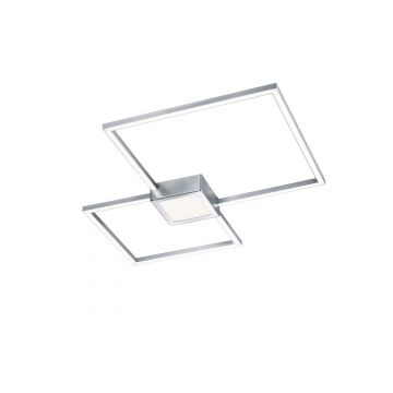 Hydra Plafoniera Led Metallo Acciaio Doppio Quadrato+Luce Centrale Dimmerabile Con Interr. 65Cmx65Cm Trio 