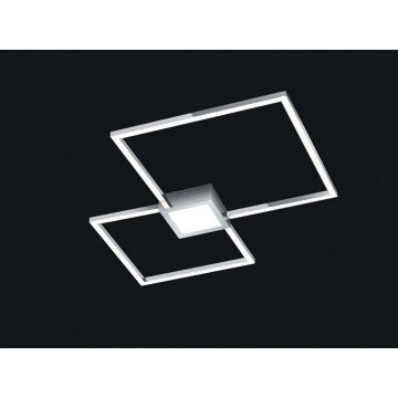Hydra Plafoniera Led Cromo Doppio Quadrato+Luce Centrale Dimmerabile Con Interr. 65Cmx65Cm Trio 