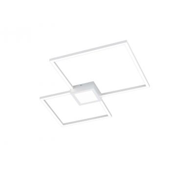 Hydra Plafoniera Led Bianca Doppio Quadrato+Luce Centrale Dimmerabile Con Interr. L. 66X66Cm Trio 