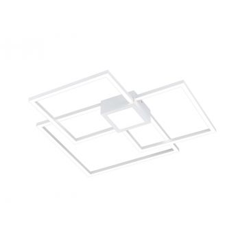 Hydra Plafoniera Led Bianca Triplo Quadrato+Luce Centrale Dimmerabile Con Interr. L. 66X66Cm Trio 