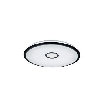 Okinawa Plafoniera Led Diffusore Bianco Effetto Cielo Stellato Con Bordo Nero Opaco E Telecomando Multifunzione D.65 Trio 