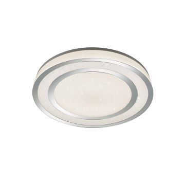 Noriaki Plafoniera Led Tonda Effetto Cielo Stellato Con Bordo Cromato Con Telecomando Multifunzione Con Accensioni Separate D.60Cm Trio 