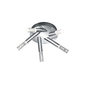 Bolsa Plafoniera Bagno Led 5 Luci Cromo+Diff.Trap.Bolle. D.41,5 Trio 