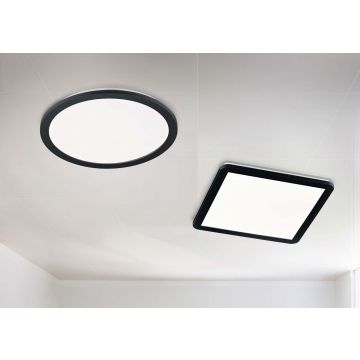 Camilla H2O Plafoniera Led Tonda Bordo Nero Dimmerabile Con Interruttore Ip44 D. 40Cm Trio 