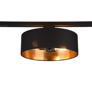Duoline Hostel Plafoniera Paralume Tessuto Nero Inetrno Oro D. 30Cm Trio 