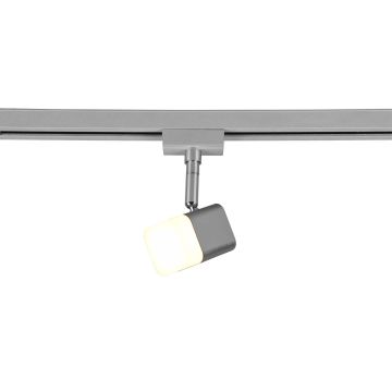 Duoline Roubaix Spot Led Orientabile Metallo Acciaio Satinato H. 14Cm Trio Grigio cenere