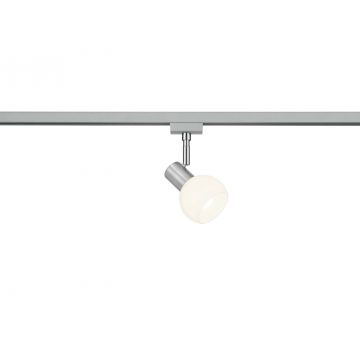 Duoline Antibes Spot Orentabile Metallo Acciaio Satinato E Vetro Sfera Bianca L. 9Cm Trio Grigio cenere