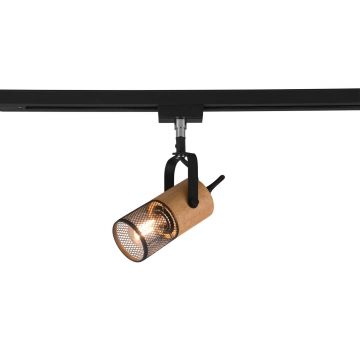 Duoline Tosh Spot Orientabile Metallo Nero E Legno H. 16Cm Trio Nero