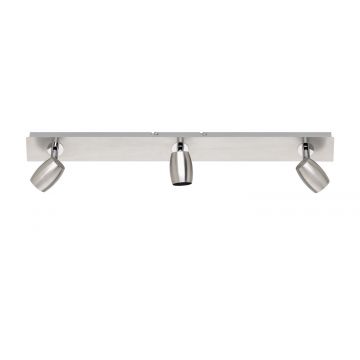 Michael Barra 3 Luci Acciaio Satinato Attacco Gu10 L. 54Cm Trio Grigio cenere