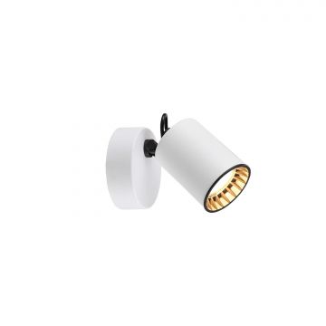 Pago Spot Singolo Cilindro Metallo Bianco E Anello Interno Nero H. 9Cm Trio Bianco
