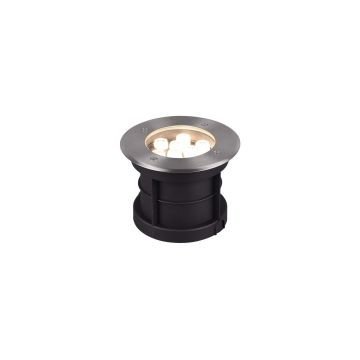 Belaja Faro Incasso Carrabile Led Da Esterno Tondo Acciaio Satinato Max 2.000Kg Ip65 D.17Cm Trio Grigio 30%
