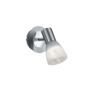 Levisto Spot Led Orient. Acciaio E Vetro Alabastro H.14,5 Trio Grigio cenere