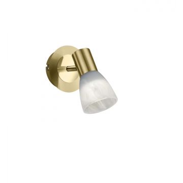 Levisto Spot Led Orient. Ottone E Vetro Alabastro H.14,5 Trio Ottone antico