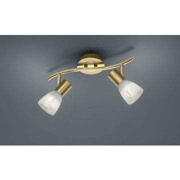 Levisto Barra Led 2 Spots Orient. Ottone+Vt.Alab. L.33 Trio Ottone antico