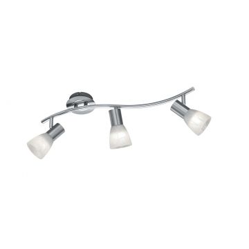 Levisto Barra Led 3 Spots Orient. Acciaio+Vt.Alab. L.55 Trio Grigio cenere