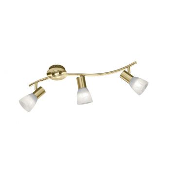 Levisto Barra Led 3 Spots Orient. Ottone+Vt.Alab. L.55 Trio Ottone antico