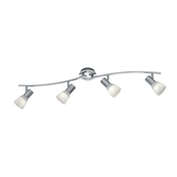 Levisto Barra Led 4 Spots Orient. Acciaio+Vt.Alab. L.88 Trio Grigio cenere
