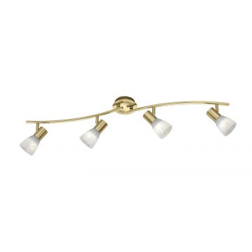 Levisto Barra Led 4 Spots Orient. Ottone+Vt.Alab. L.88 Trio Ottone antico