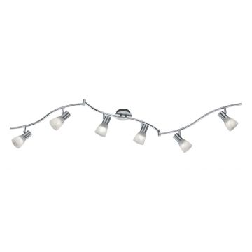 Levisto Barra Led 6 Spots Orient. Acciaio+Vt.Alab. L.180 Trio Grigio cenere