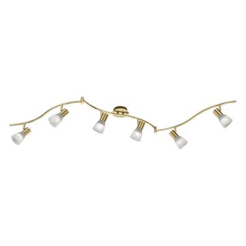 Levisto Barra Led 6 Spots Orient. Ottone+Vt.Alab. L.180 Trio Ottone antico