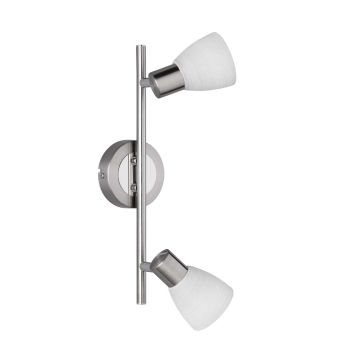 Carico Barra Led 2 Spots Orientabili Acciaio+Vetro L.34 Trio Grigio cenere