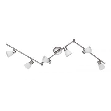 Carico Barra Led 6 Spots Orientabili Acciaio+Vetro L.180 Trio Grigio cenere