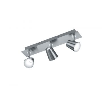 Narcos Barra 3 Spots Led Acciaio Con Diff. Conico Foro L. 45 Trio Grigio cenere