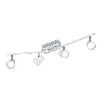 Narcos Barra 4 Spots Led Bianca Con Diff. Conico Foro L. 81,5 Trio Bianco
