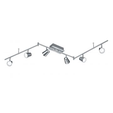 Narcos Barra 6 Spots Led Acciaio Con Diff. Conico Foro L. 180 Trio Grigio cenere