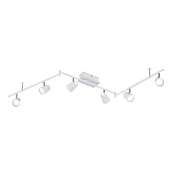 Narcos Barra 6 Spots Led Bianca Con Diff. Conico Foro L. 180 Trio Bianco