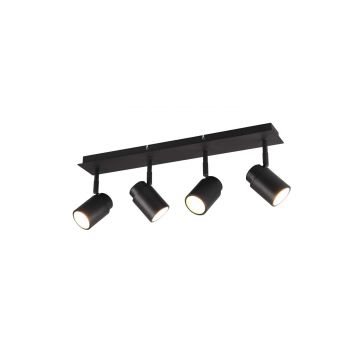 Angelo H2O Barra 4 Spots Orientabili Nero Ip44 L.50Cm Trio Nero