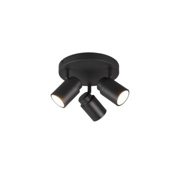 Angelo H2O Plafoniera 3 Spots Orientabili Nero Ip44 D.20Cm Trio 