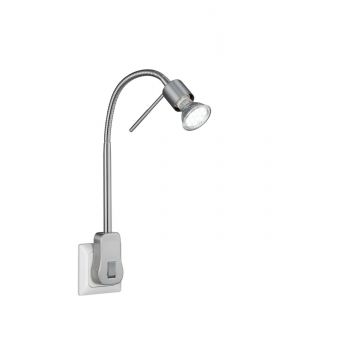 Laon Applique Led Flessibile Con Spina A Parete E Interuttore H. 30 Trio Grigio cenere