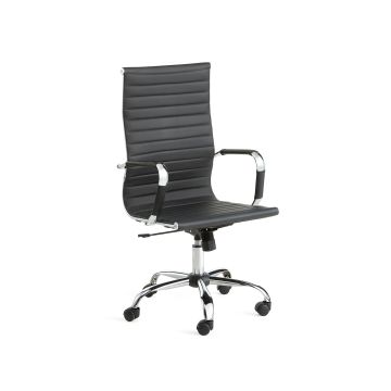 Aston - Sedia Da Ufficio In Pu E Metallo Casa Collection Nero