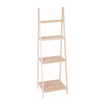 Hapi - Scaffale In Legno A 4 Ripiani -  42X43X134H Cm Casa Collection Marrone chiaro