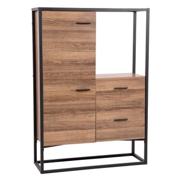Jaipur - Mobile in legno e metallo con 2 ante e 2 cassetti Casa Collection Marrone