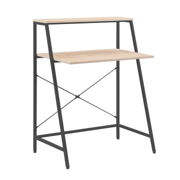 Lenny - Scrivania In Legno E Metallo Con Ripiano - 80X48X104 Cm Casa Collection Marrone