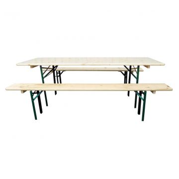 Ursus - Set Tavolo E 2 Panche Da Giardino Frankystar Abete bianco