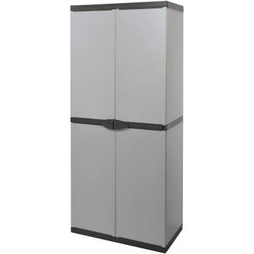 Armadio in resina con ripiani 2 ante, (interno/esterno) 68x40xH165 cm Frankystar Grigio 15%