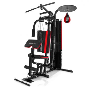 Onival - Stazione Da Fitness 70Kg Completa Di Sacco Da Box E Punching Ball Boudech Nero