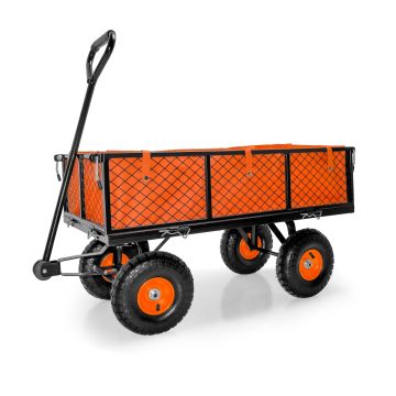 Carrello da rimorchio 350Kg con griglie amovibili e ganci porta scopa Boudech Arancione