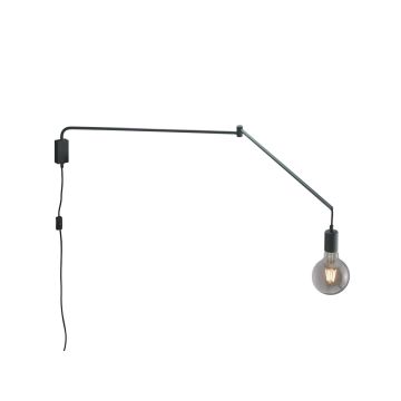 Line Applique Decorativa Con Portalampada Nera Orientabile E Snodabile Lunghezza Massima 150Cm Trio Nero
