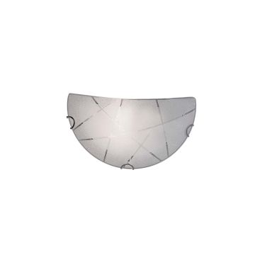 Sandrina Applique Vetro Graniglia Con Righe Trasparenti L.30 X H.15Cm Trio Bianco
