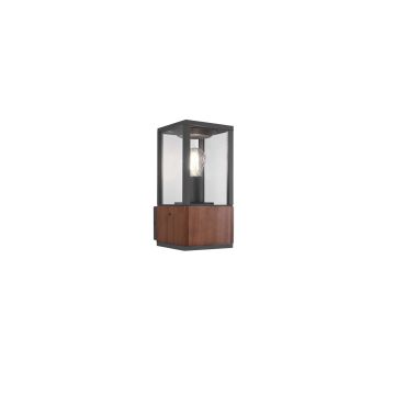 Garonne Applique Da Esterno Rettangolare In Fusione E Legno Naturale L. 14Cm X H. 30Cm Ip44 Trio 