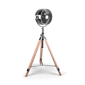 Tromso - Ventilatore A Piantana In Stile Industriale Trio Nero