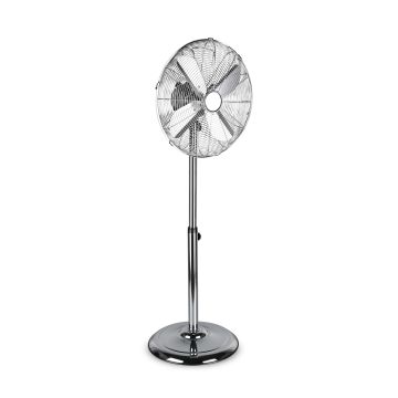 Ystadt - Ventilatore A Piantana In Metallo Cromato Trio Argento