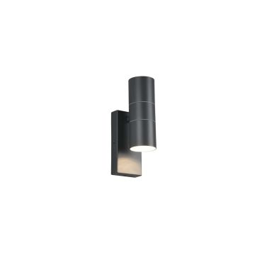 Laredo Applique Da Esterno Cilindro Antracite A Biemissione Con Sensore Crepuscolare Ip44 H. 21Cm Trio Antracite