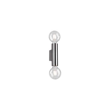 Vannes Applique Cilindro Biemissione Acciaio Satinato  H. 18Cm Trio Grigio cenere